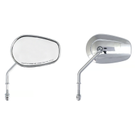 Riptide tapered mirror set, short stem. Chrome for Harley-Davidson E-mark by MCS Riptide tapered mirror set, short stem. Chrome for Harley-Davidson E-mark by MCS